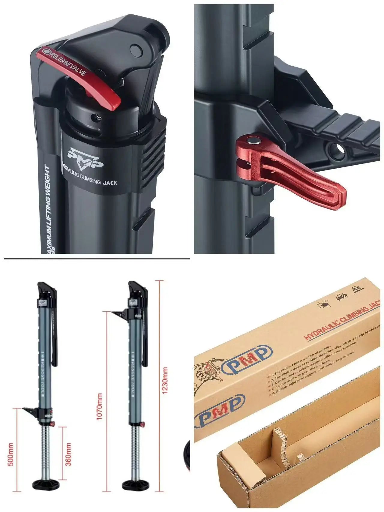 Multi-Function Aluminum Hydraulic Recovery Car Jack – 4x4 Off-Road SUV Pickup Universal Hand-Operated Tire Lift & Rescue Tool