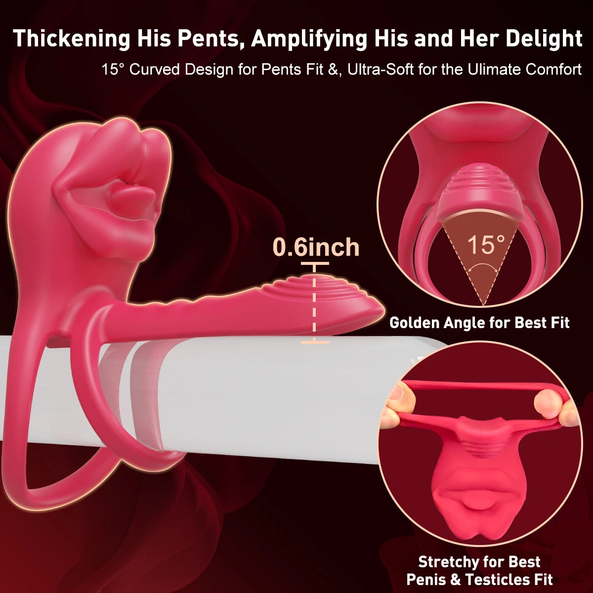 Cock Ring Vibrating for Men Male Erectile Penis Ring G-Spot Clitoris Anal Stimulator Ejaculation Delay Adult Sex Toy for Couples