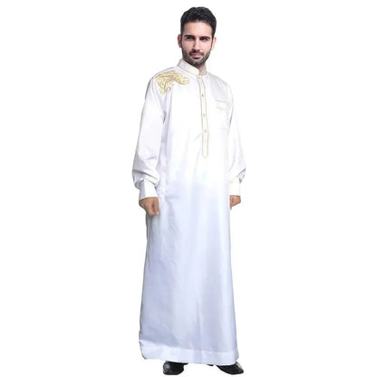 Traditional Muslim Men Jubba Thobe Islam Clothing Ramadan Abaya Thawb Long Robe Saudi Musulmane Caftan Jubah Dubai Arabic Dress