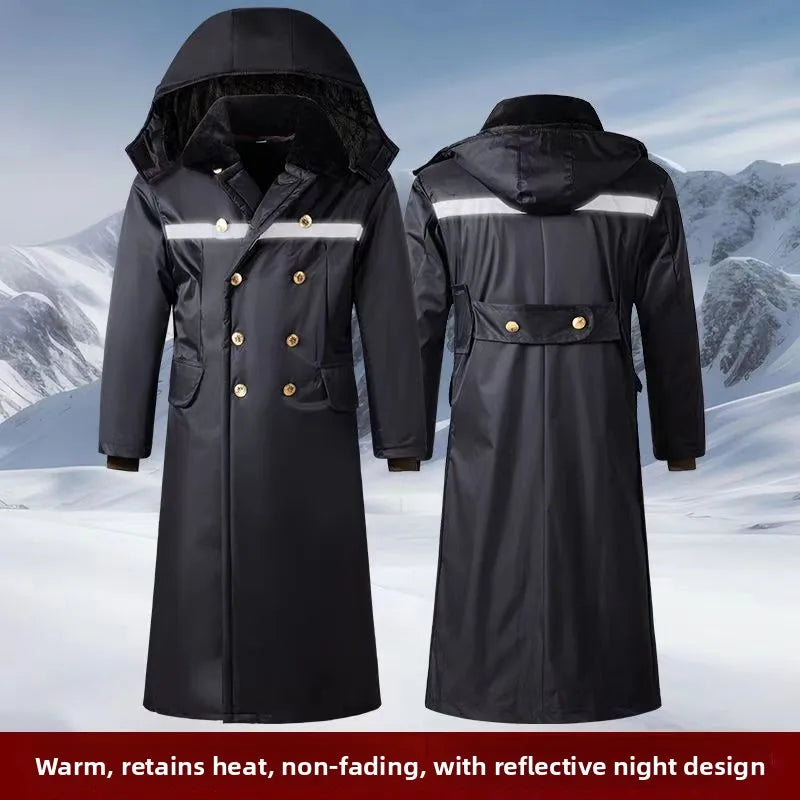 Thickened Cotton Jacket Removable Inner Vest Long Windproof Northeast Cold Storage Night Reflective Work Cotton Clothes