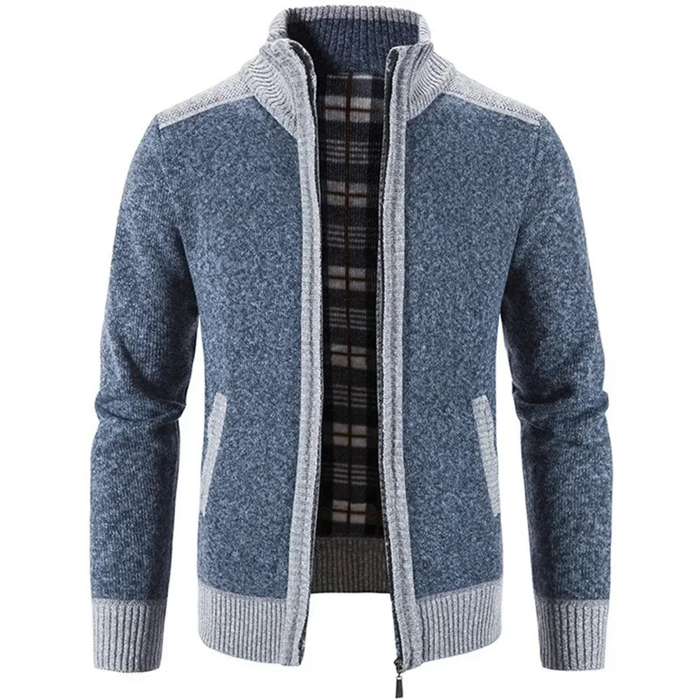 Autumn Winter Men's Thick Sweater Loose Casual Cardigan Sweater Jacket Zip Knitted Sweater Men Streetwear