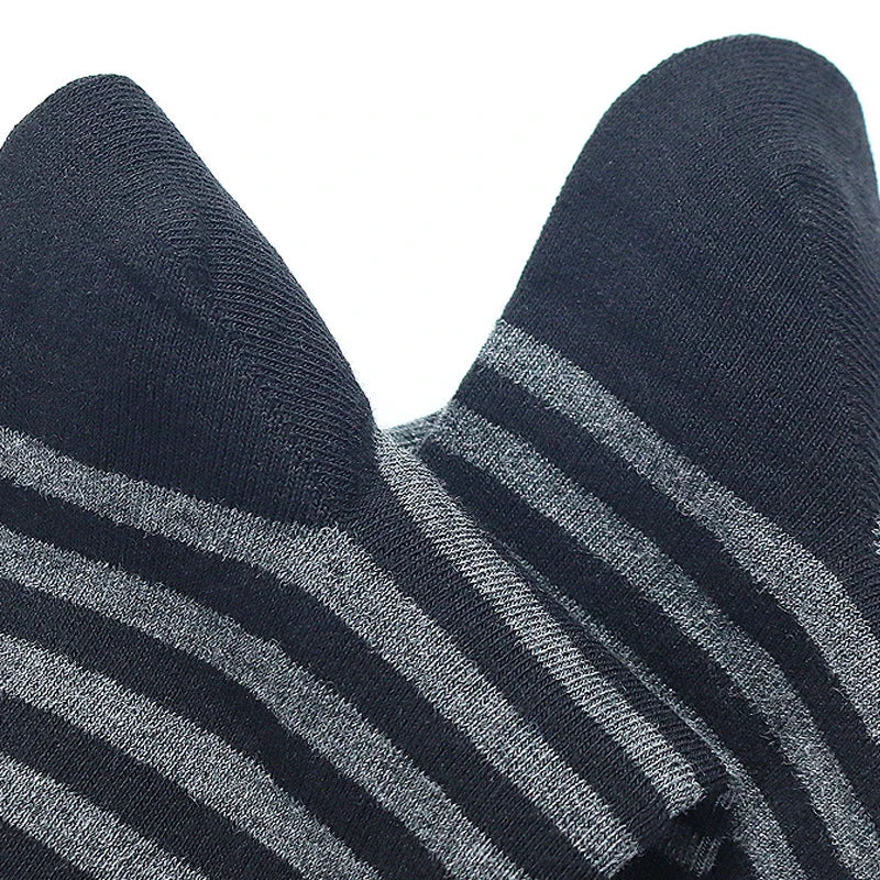5Pairs High Quality Men's Long Socks Striped Solid Color Business Sports Breathable New Male Black Plus Size EU40-47