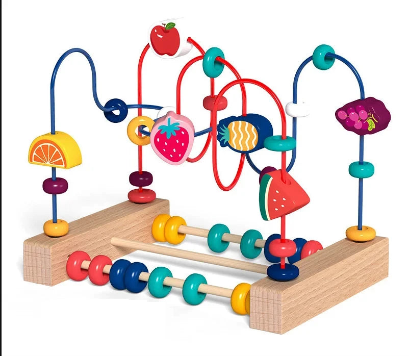 Montessori Wooden Rattles For Baby Crib Toys Baby Rattle Educational Musical Wooden Toys Children Development Games Wood Puzzles