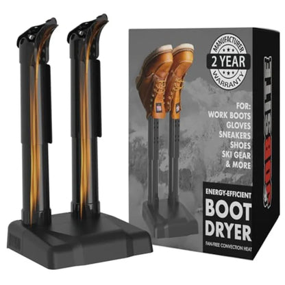Boot Dryer - Silent Warmer Deodorizer for Work Boots, Gloves Shoes - Fanless, 36W, ABS Plastic, Black, Ultra-Quiet Drying in 2-