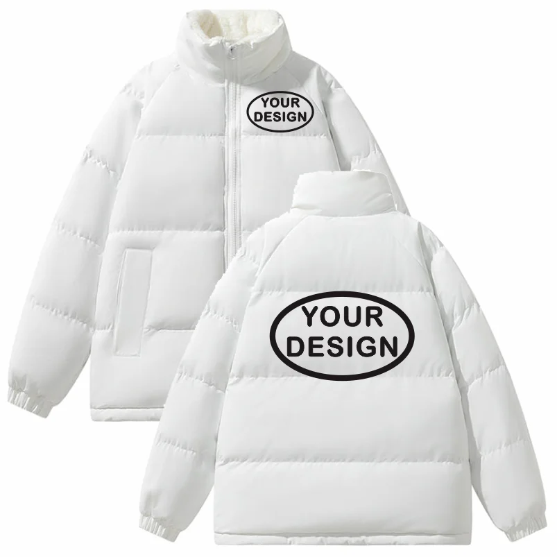 New Men's Parker Coat Logo Customized Printed Warm Casual Jacket Thickened Winter Coat Down Jacket Solid Color Fashion Jacket