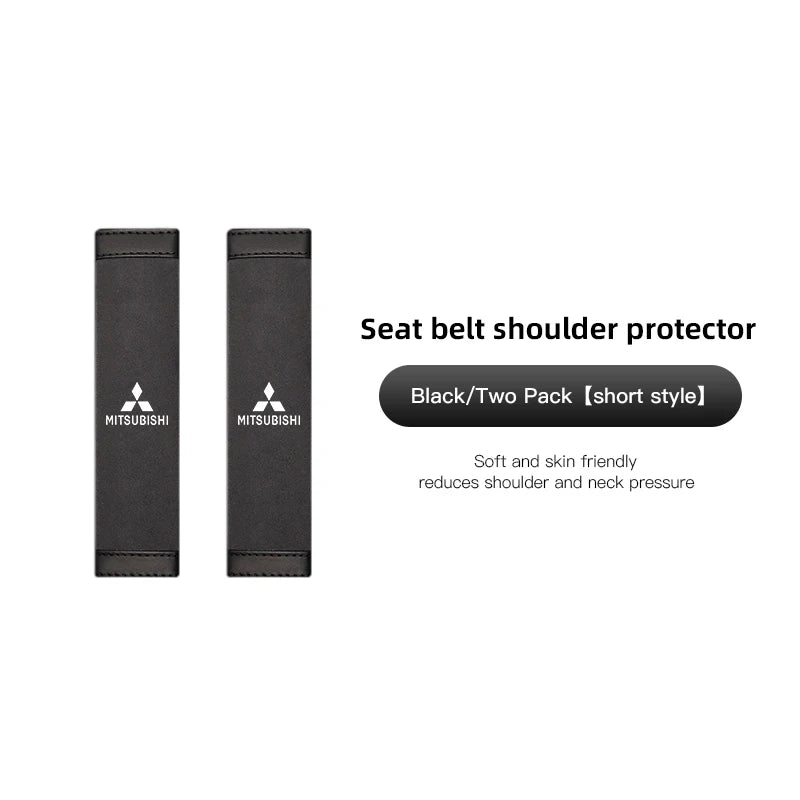 2Pcs Car Seat Belt Cover Shoulder Protector Auto Accessories For Mitsubishi Eclipse Lancer Outlander Pajero Ralliart Star Mirage