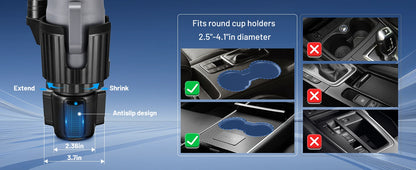 Magnetic Cup Holder Phone Mount, Compatible with MagSafe, 4.1" Base Adjustable Height Car Cup Holder Secure Fit for Car or SUV