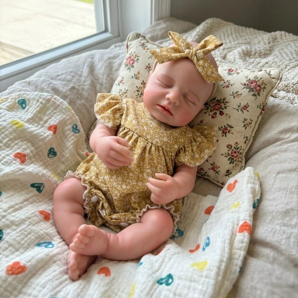 OtardDolls 18-inch Sleeping Loulou Realistic Painted Skin Silicone Reborn Doll Anatomically Correct Waterproof Girl Toy Gift