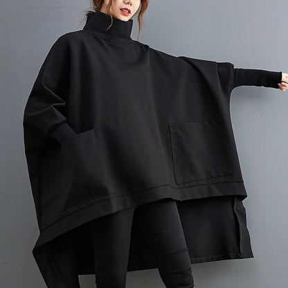 plus Size High Collar Casual Long Sve Sweatirt for plus Size Women Autumn Faion Comfortable Loose Fit Slimming Effect