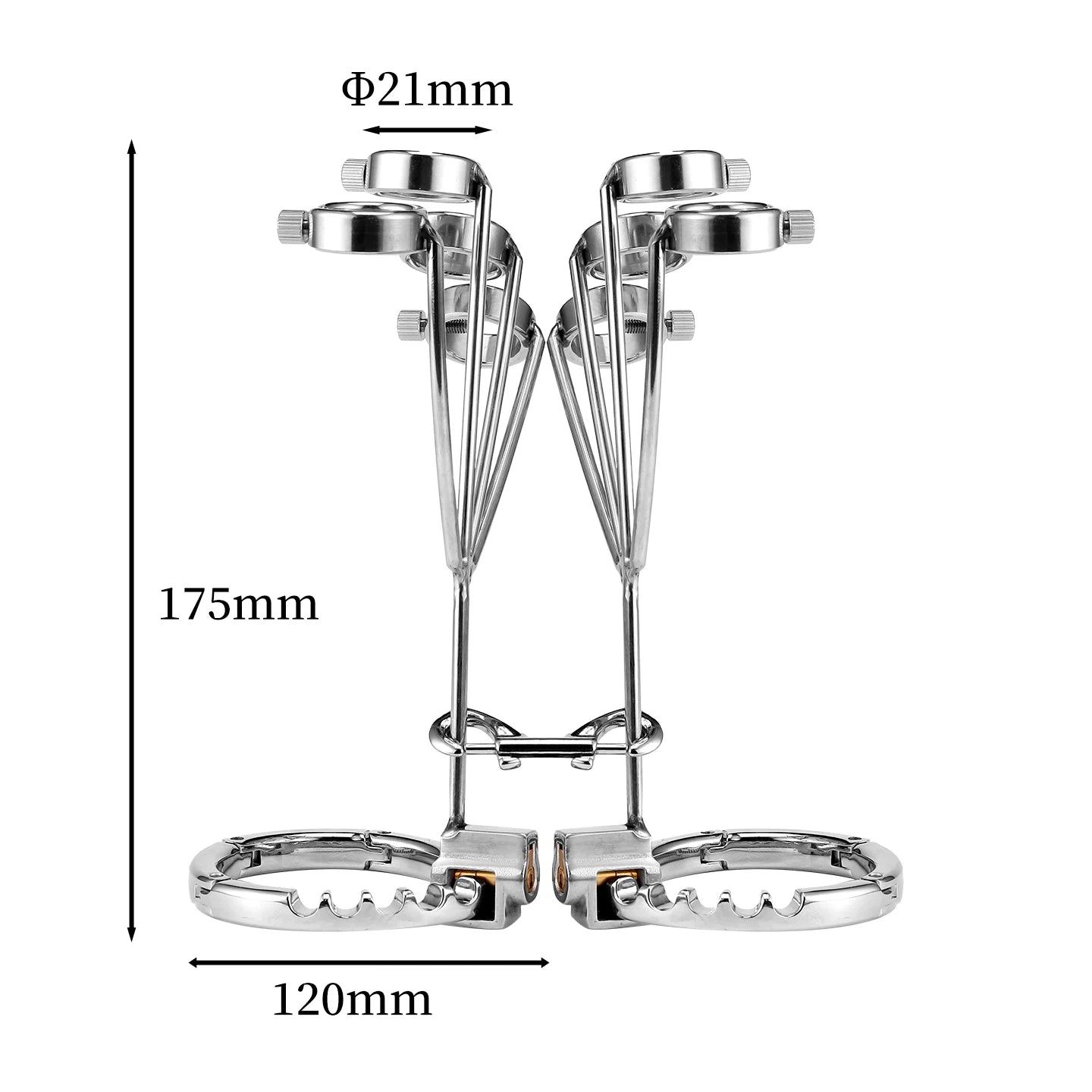 1set Ring Handcuffs Stainless Steel Ring Wrist Cuff Screw Adjustment BDSM Bondage Sex Toy Adult Pleasure Sex Toys Sexual Wellnes