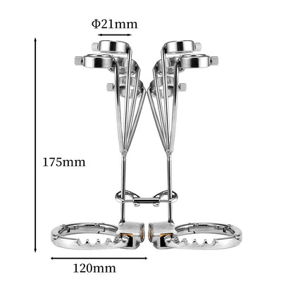 1set Ring Handcuffs Stainless Steel Ring Wrist Cuff Screw Adjustment BDSM Bondage Sex Toy Adult Pleasure Sex Toys Sexual Wellnes