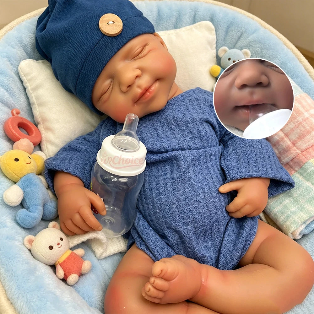20Inch Hand-Painted Silicone Reborn Baby Girl/Boy Realistic Skin Texture Can Use Pacifiers Doll for Adult Collectors and Display