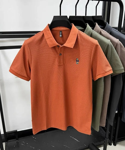 100% pure cotton high-end brand men short sleeve polo shirt new cartoon embroidery summer comfort texture luxury casual T-shirt