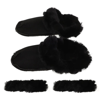 1Set Hole Shoe Inserts Winter Warm Shoe Liners Soft Thick Fabric Detachable Removable Winter Insoles Replacement Size 40-41