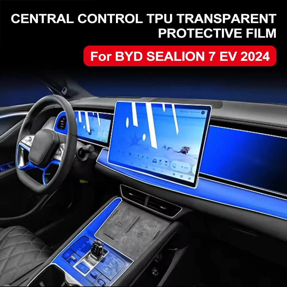 For BYD SEALION 7 EV 2024 Pre-cut Transparent TPU Anti-Scratch Protection Film Central Control Navigation Screen Interior Cover