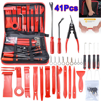 43pcs Hand Tool Set Pry Disassembly Tool Interior Door Clip Panel Trim Dashboard Removal Tool Kit Auto Car Opening Repair Tool