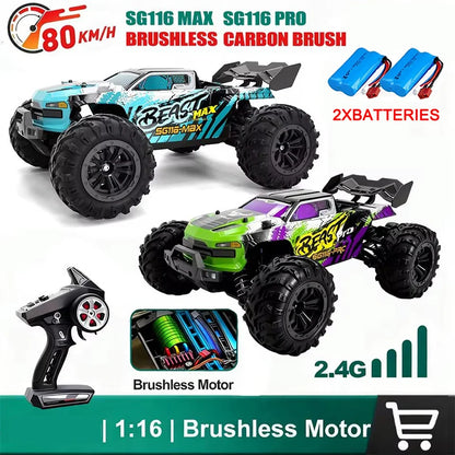 ZLL SG116 MAX/PRO 1:16 High Speed Drift Racing 80KM/H Or 50KM/H Brushless Motor 4WD RC Car Off Road Car Toys for For Kid Gift
