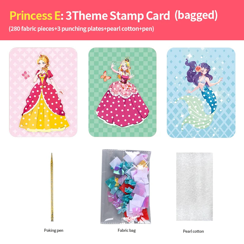 Poke Fun Dream Princess Girl Creative Handmade DIY Dressing Sticker Toy for Parent-Child Crafting