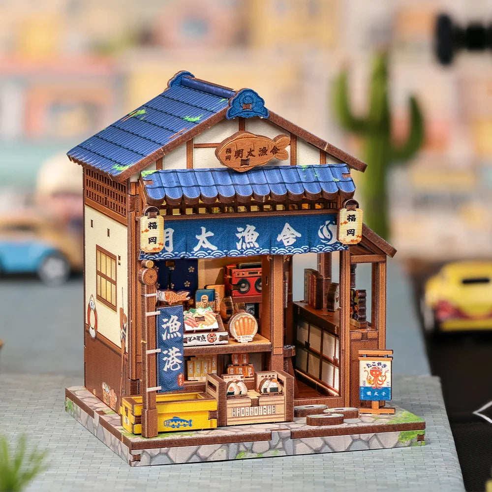 CUTEBEE Book Nook Kit DIY Wooden Doll House Miniature Model for Amazing Gifts Japanese Style