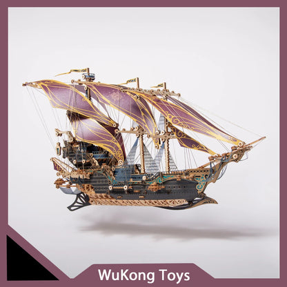 3D Wooden Sets For Adults And Children, Steampunk Mystery Future Pirate Ship DIY Assembled Toys Creative Decorations Birthda