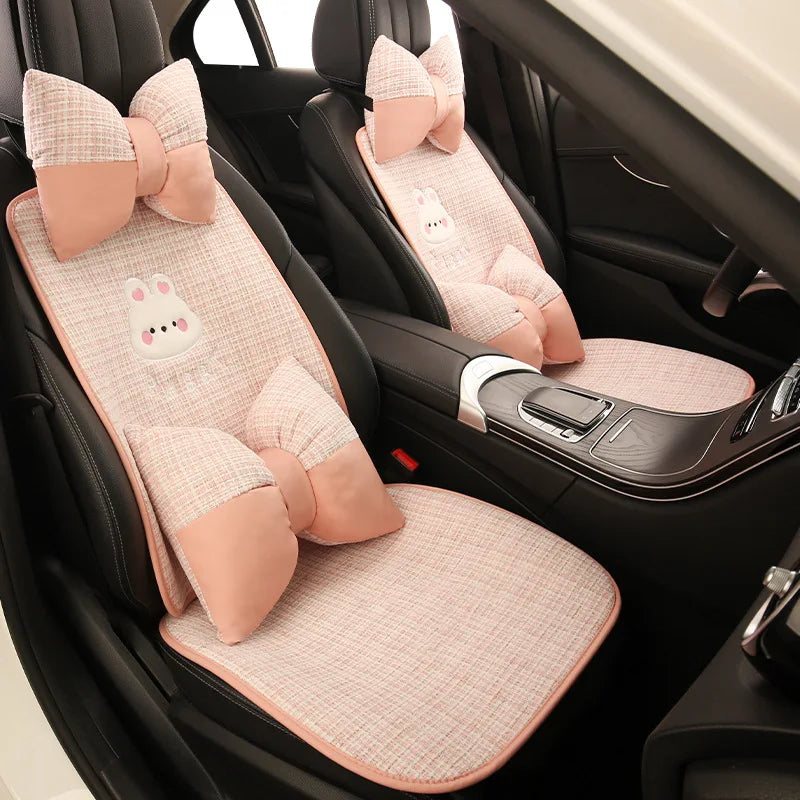 Bear Plush Seat Cushion Cover Universal Skin-Friendly Cute Soft Car Pillow Case Autumn Winter Decorative Seat Accessories