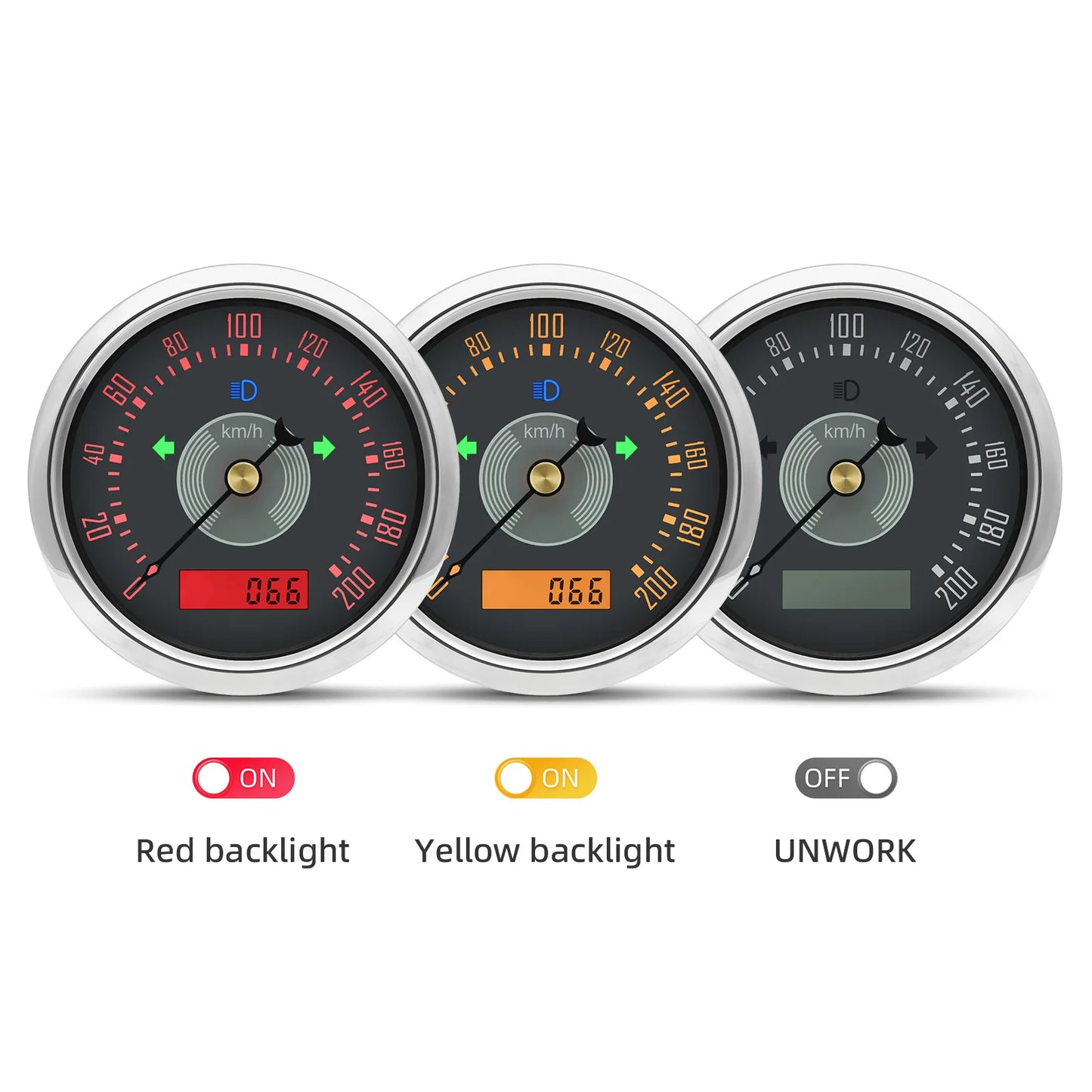 Retro 6 Gauge Set 160KMH,200KMH 85mm GPS Speedometer Gauge 8000RPM Tachometer 52mm Water Temp Oil Pressure Fuel Meter Voltmeter