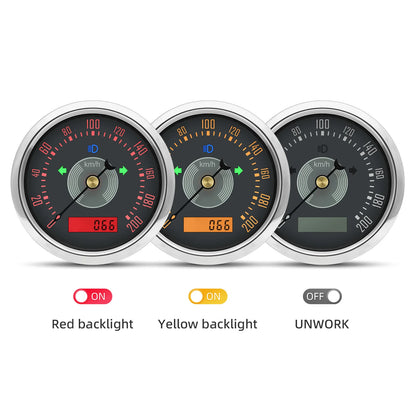 Retro 6 Gauge Set 160KMH,200KMH 85mm GPS Speedometer Gauge 8000RPM Tachometer 52mm Water Temp Oil Pressure Fuel Meter Voltmeter