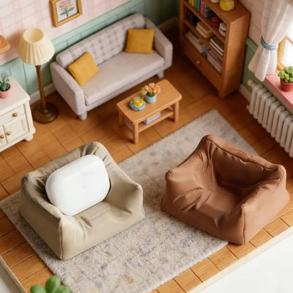[DO]Dollhouse Living Room Furniture Decoration Dollhouse Simulation Cloud Sofa Model Dolls House Micro Scene Pretend Play Toys