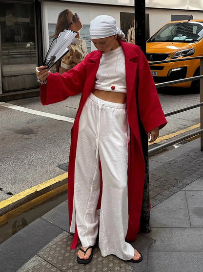 Tossy Casual Loose Lace-Up Dress Female Lapel Long Sleeve High Waist Solid Autumn 2025 New Bandage Dress Women's Commute Dress