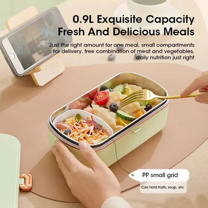 900ML Portable Electric Lunch Box Self Heating Food Warmer Heat Preservation Steaming Cooking Pot for Office Worker