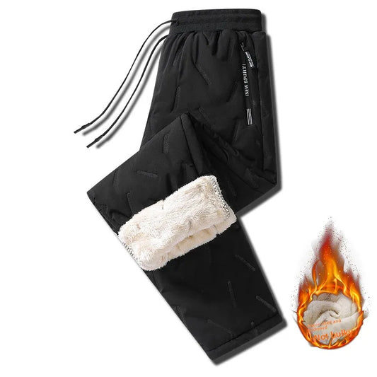 Men's Winter Thiened Fce Lined Casual Long Pants Windproof down Trousers Warm Cotton Pants Faionable Urban Sle