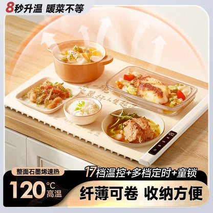 Thickened warming plate, heat preservation board, household winter placemat heater, flexible and rollable for cooking.