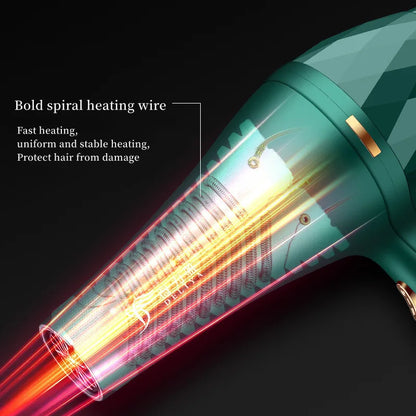 New product: Quick drying hair dryer, hot and cold blue light hair care diffuser, household hair salon hair dryer, 220V