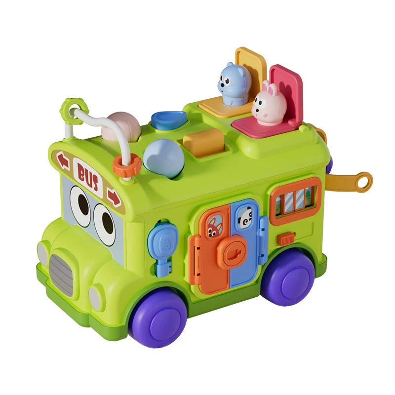 Montessori Educational Baby Busy Bus Toy Toddler Activity Fine Motor Skill Learning Travel Toys For Kids