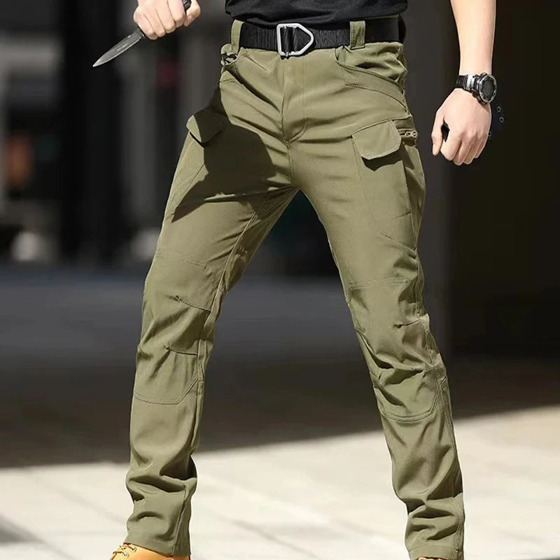 Autumn Tactical Pants Men Casual Work Cargo Trousers Waterproof Multi-pocket Wear-Resistant Outdoor Training Camouflage Trousers