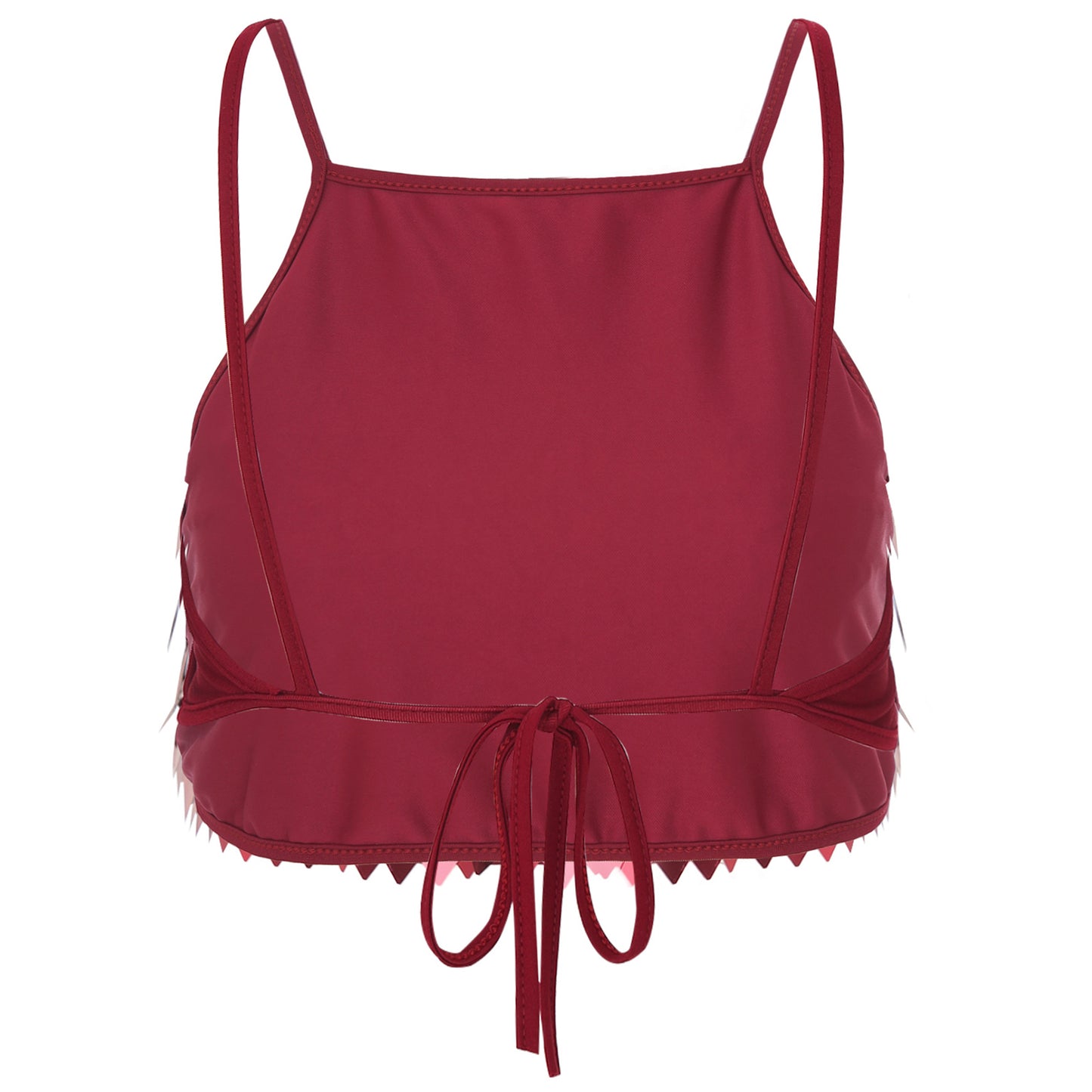 Shiny Sequin Tassel Bra Top Sexy Mini Lace-up Tank Top Camisole for Women Dancing Nightclub Crop Top Vests Bralettle Clubwear