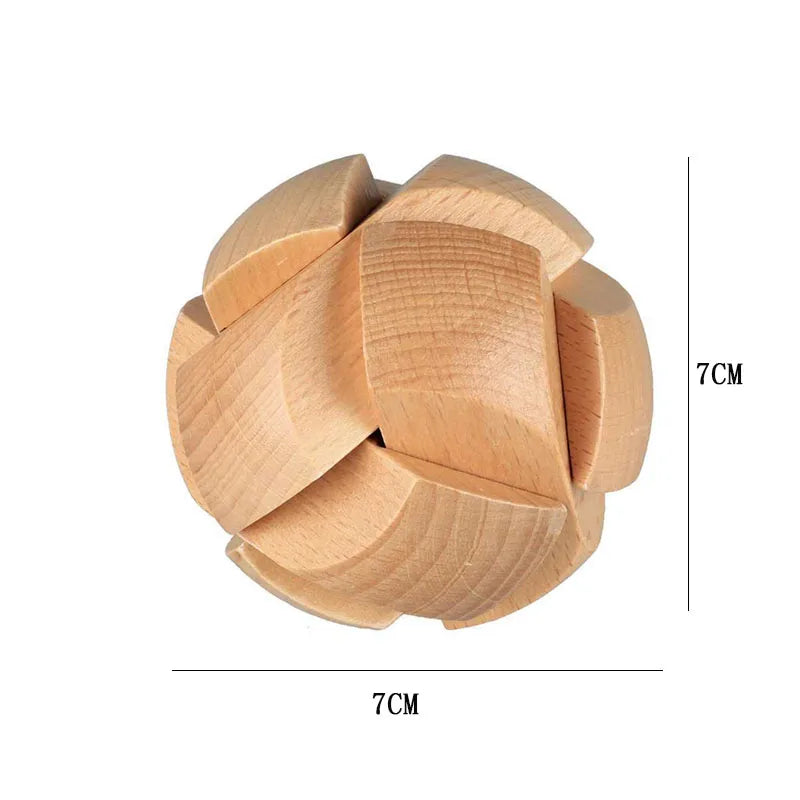 Magic Puzzle Ball Luban Brain Teasers Wooden Soccer Football Unlock Interlocking IQ Logic Challenge Educational Toys Kids Teens