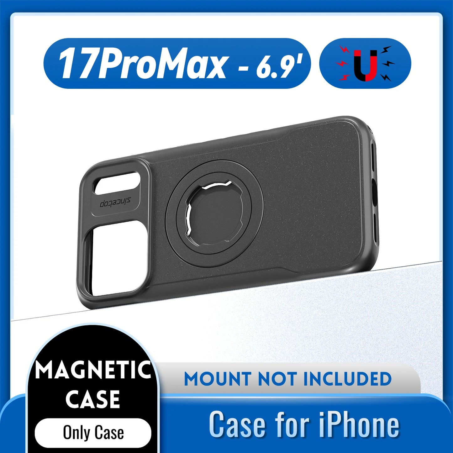 Quad-style Motocycle/Bike Magnetic Shockproof Case For iPhone 17 16 15 14 ProMax Charging Protective Cover with Lock-in Design