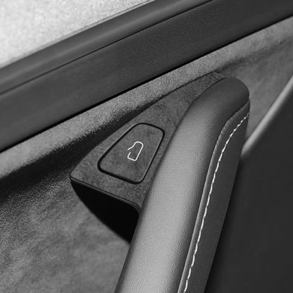 Top Suede For Tesla Model 3 Model Y (2019-2024) Door Switch Button Trim Cover Protection Decoration Car Interior Accessories