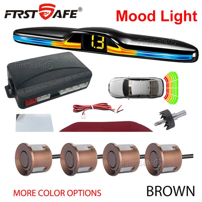 FirstSafe Factory New Mood Light LED Parking Sensor System Reversing Radars System Backlight Parktronic