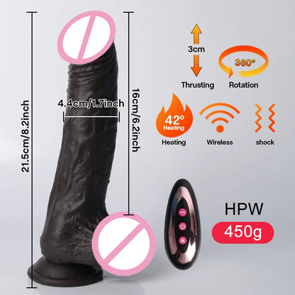 Remote Control Soft Penis Vibrator Realistic Dildo Sex Toy For Woman Telescopic Dick Toy Artificial G Spot Thrusting Sexy Toy