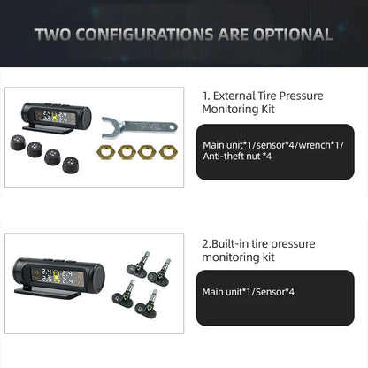 Acceo TPMS Car Tire Pressure Monitoring System 4 Sensors Wireless Real-Time Pressure & Temperature Safety Alarm Monitor