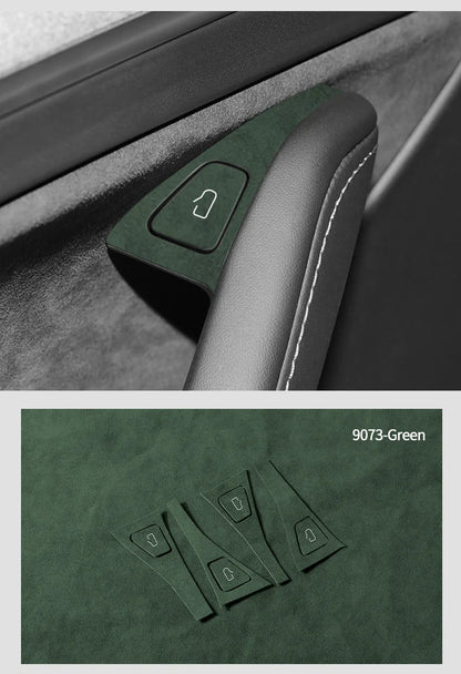 Top Suede For Tesla Model 3 Model Y (2019-2024) Door Switch Button Trim Cover Protection Decoration Car Interior Accessories