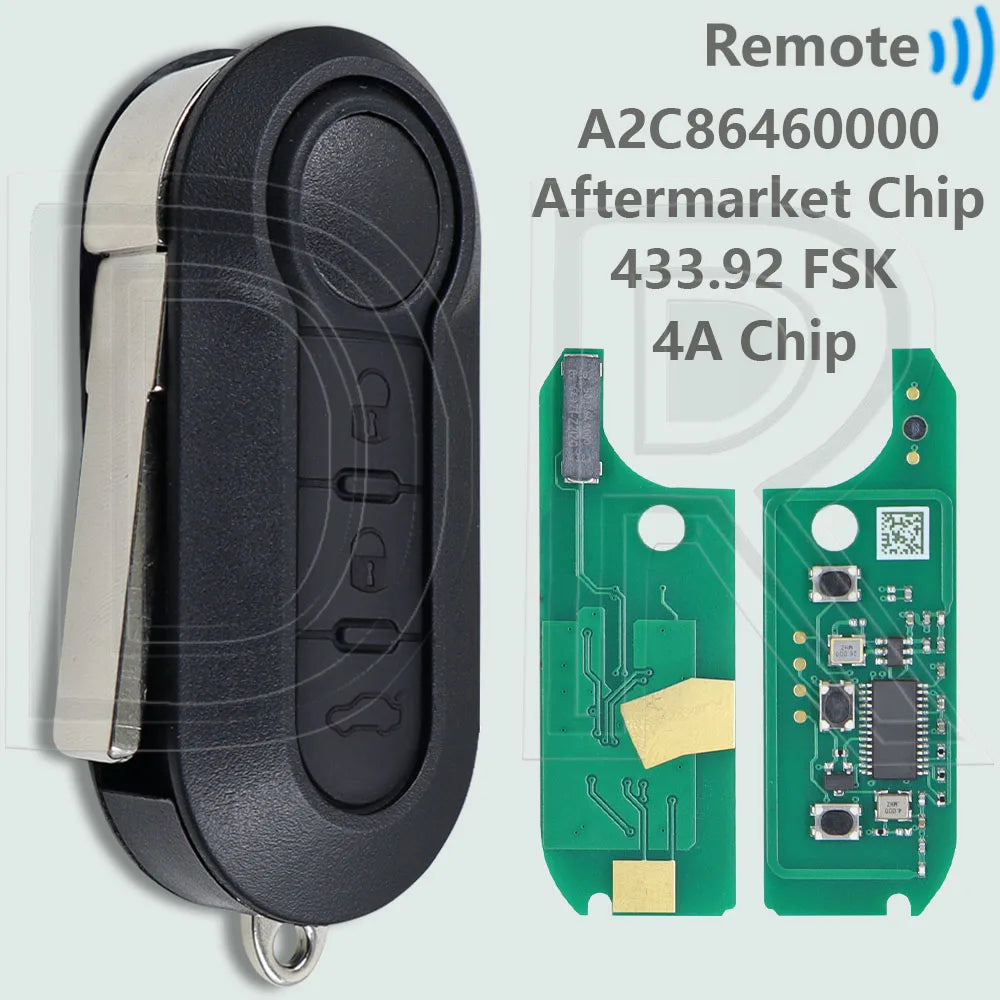 DR 4A Chip 433.92 FSK FCCID:A2C86460000 Flip Car Remote Key Or PCB Board Wholesale For Fiat MOBI STRADA UNO FIORINO E MAIS