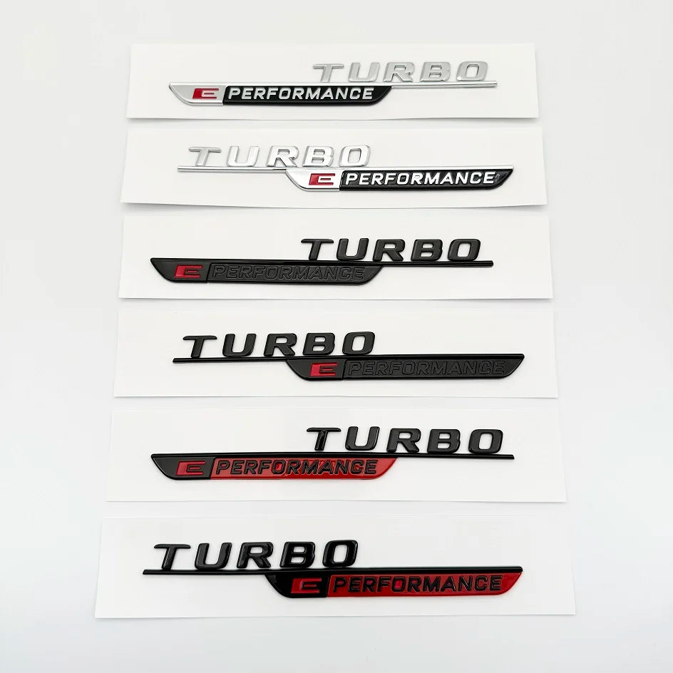 2024 New Letters Numbe TURBO E PERFORMANCE Emblem Car Fender Trim Badge Sticker For W206 C63s GLC63s Accessories