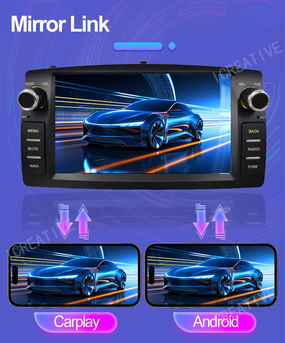 Car Radio Android For Toyota Corolla E120 2003-2006 BYD F3 Carplay Multimedia 7'' Player 2Din Autoaudio Head Unit Navigation GPS