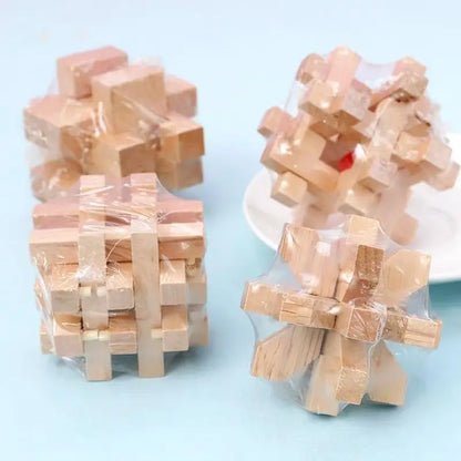 6PCS Set Wooden Brain Teaser Puzzles For Adults and Kids IQ Challenge LuBan Lock Difficult Assembly & Disentanglement Games