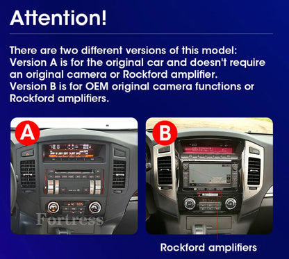 Android 16 QLED Car Radio For Mitsubishi Pajero 4 V80 V90 2006-2024 Autoradio Multimedia Player GPS For Carplay Android Auto bt