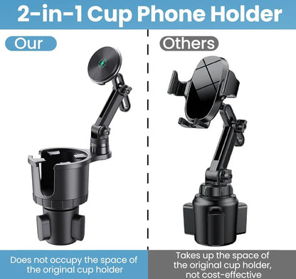 New Car Phone Holder Multifunctional Car Cup Holder Suction Mobile Phone Navigation Holder Magnetic Wireless Charger