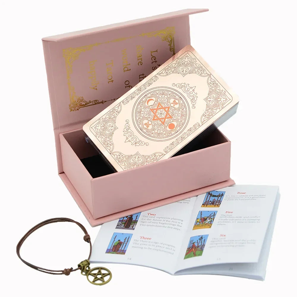 12 X7cm Feather Black Gold Sun Tarot Card Gift Box Set Gold Foil Tarot Deck Stamping PVC Waterproof Wear Resistant Game Card